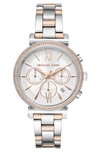 Michael Kors Sofie Chronograph Bracelet Watch, 39mm In Rose Gold/ White/ Silver