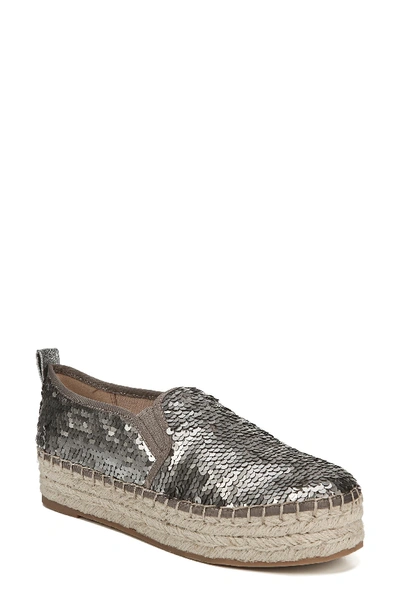 Sam Edelman 'carrin' Espadrille Flat In Pewter Sequins