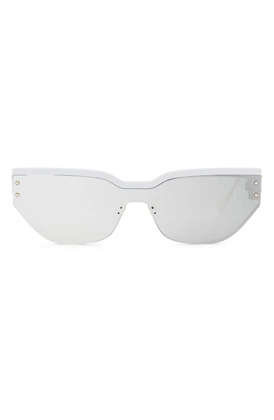 Dior Club 54mm Sunglasses In White/gray Mirror