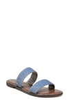 Sam Edelman Gala Two Strap Slide Sandal In Denim Blue Suede