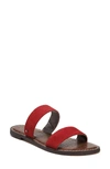 Sam Edelman Gala Two Strap Slide Sandal In Red Suede