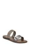Sam Edelman Gala Two Strap Slide Sandal In Pewter/ Putty