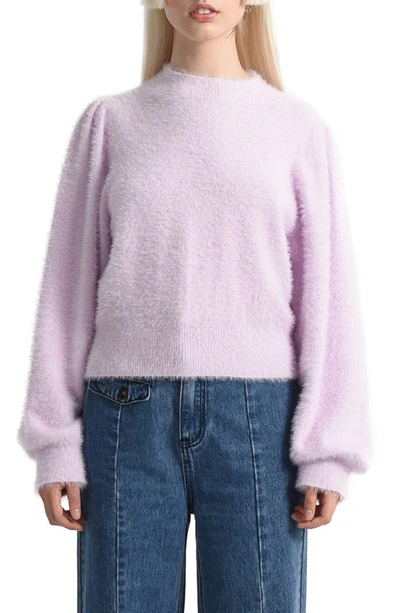 Molly Bracken Cozy Mock Neck Sweater In Lilac