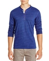 Rag & Bone Standard Issue Classic Cotton Henley In Bright Blue