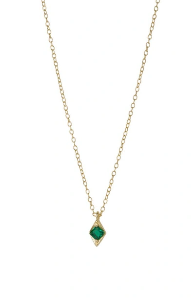 Argento Vivo Sterling Silver Pyramid Pendant Necklace In Gold