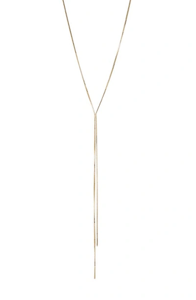 Argento Vivo Sterling Silver Box Chain Y-necklace In Gold
