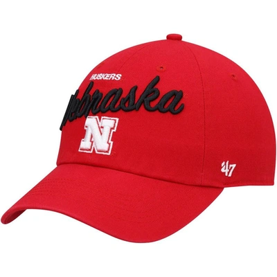47 Brand '47 Scarlet Nebraska Huskers Phoebe Clean Up Adjustable Hat