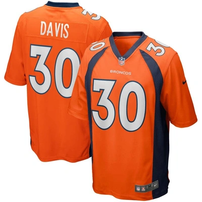 Nike Terrell Davis Orange Denver Broncos Game Retired Player Jersey