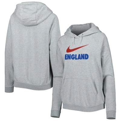 Nike Heather Gray England National Team Lockup Varsity Fleece Raglan Pullover Hoodie
