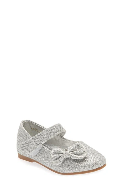 Dream Pairs Kids' Angel Crystal Bow Mary Jane In Silver