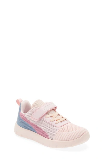 Dream Pairs Kids' Knit Low Top Sneaker In Pink/ Grey/ Blue