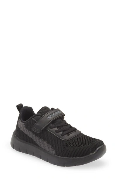Dream Pairs Kids' Knit Low Top Sneaker In Black/ Dark/ Grey