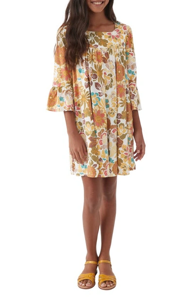 O'neill Kids' Chancey Floral Bell Sleeve Dress In Multi Colored