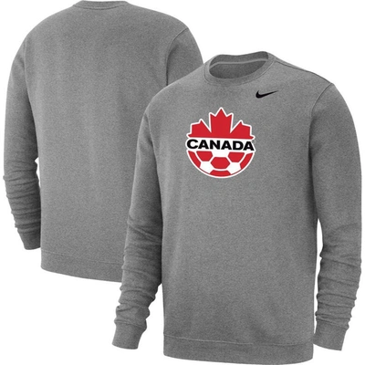 Nike Heather Gray Canada Soccer Fleece Pullover Sweatshirt In Grey