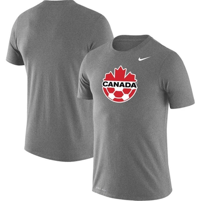 Nike Heather Gray Canada Soccer Primary Logo Legend Performance T-shirt In Grey