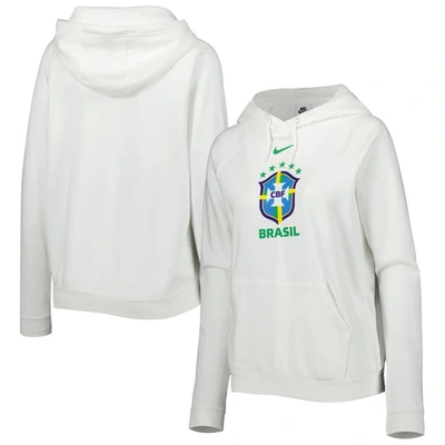 Nike White Brazil National Team Varsity Raglan Tri-blend Pullover Hoodie