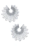 Mindi Mond Women's 18k White Gold Pearl Diamond Spoke Earrings In Pearl/ 18k Wg