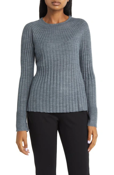 Nordstrom Rib Sweater In Grey Dark Heather