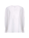 Another Tomorrow Tuxedo Blouse In White