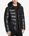 Guess Men's Hooded Puffer Coat In Black