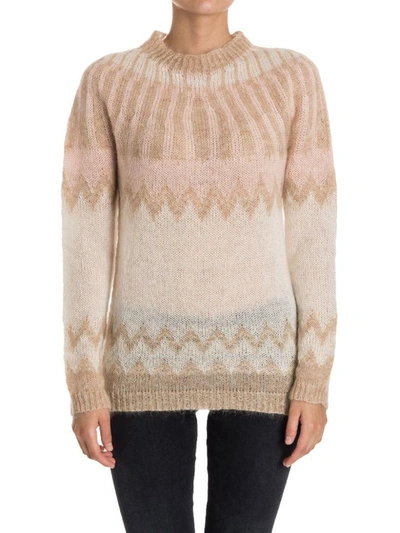 Woolrich Mohair Wool Blend Sweater In Cream - Beige