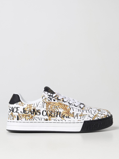 Versace Jeans Couture Multicolour Leather Sneakers In White