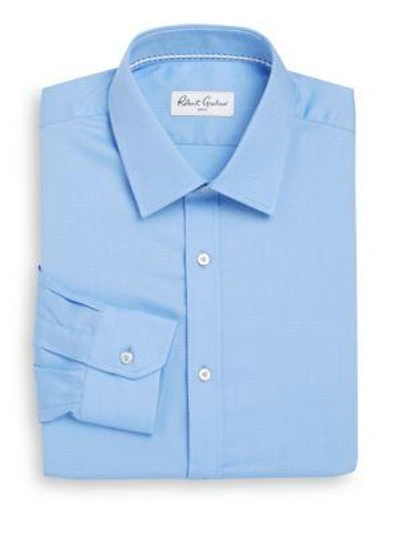 Robert Graham Regular-fit Chevron Stitched Cotton Dress Shirt In Sky Blue