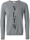 Valentino Vltn Intarsia Sweater - Grey