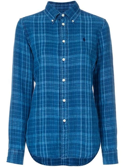 Polo Ralph Lauren Button-down Plaid Shirt In Blue