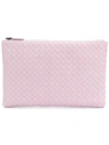 Bottega Veneta Dragee Intrecciato Nappa Medium Pouch In Pink