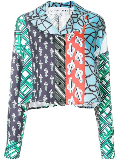 Carven Patchwork Print Shirt In Multicolor
