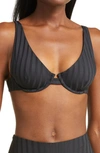 Vitamin A Rossi Halter Underwire Top In Black Superrib