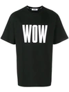 Msgm Wow Printed Cotton Jersey T-shirt In Black/white