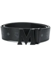 Mcm Visetos Reversible Matte-buckle Belt In Bk