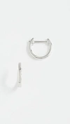 Ef Collection 14k Gold Mini Huggie Earrings In White Gold