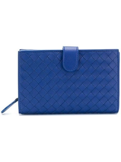 Bottega Veneta Cobalt Intrecciato Nappa Mini Wallet - Blue