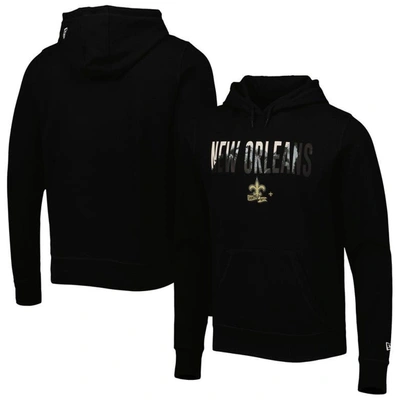 New Era Black New Orleans Saints Ink Dye Pullover Hoodie