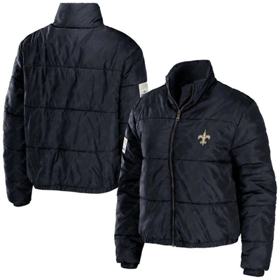 Wear By Erin Andrews Black New Orleans Saints Puffer Full-zip Jacket