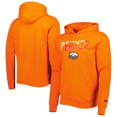 New Era Orange Denver Broncos Ink Dye Pullover Hoodie