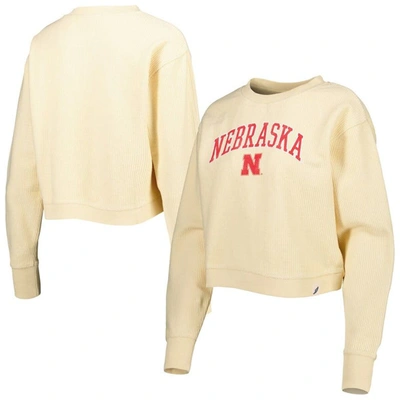 League Collegiate Wear Cream Nebraska Huskers Classic Campus Corded Timber Sweatshirt