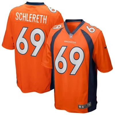 Nike Mark Schlereth Orange Denver Broncos Game Retired Player Jersey