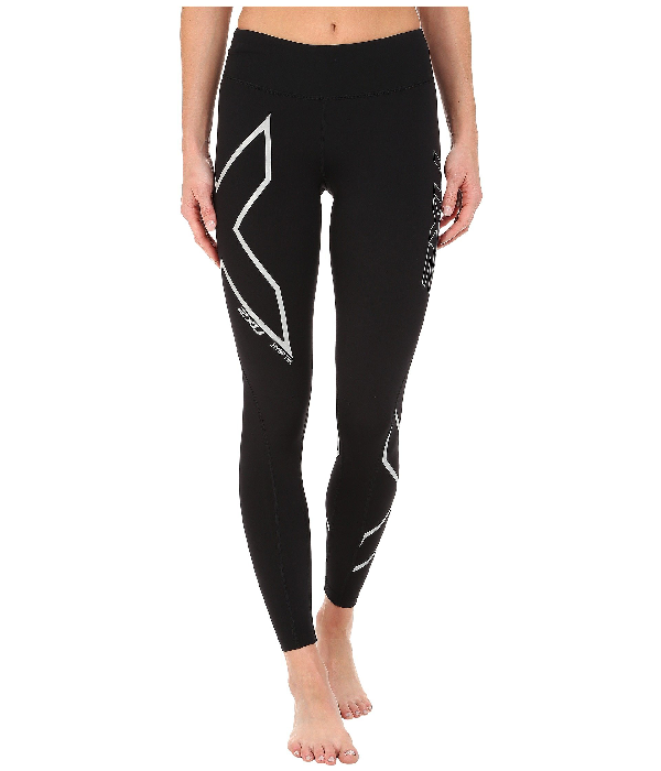 2xu Hyoptik Mid-rise Thermal Compression Tights In Black/silver Reflective ModeSens