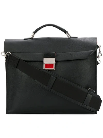 Maison Margiela Black Leather Rolled Up Briefcase