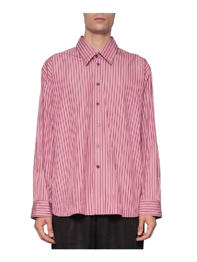Marni Striped Cotton Shirt In 003f Pink Stripes