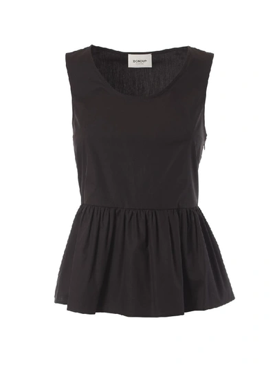 Dondup Flared Hem Top In Nero