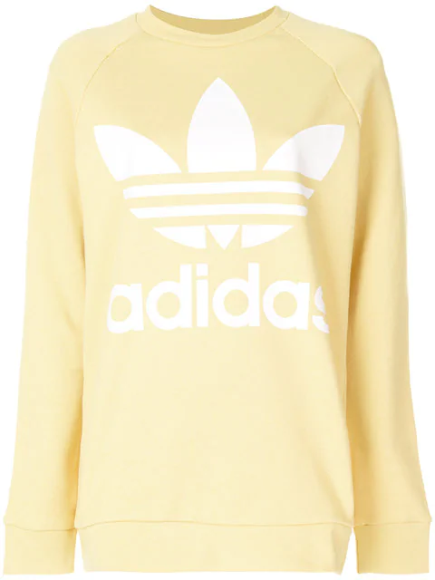 adidas originals trefoil oversized sweatshirt in yellow