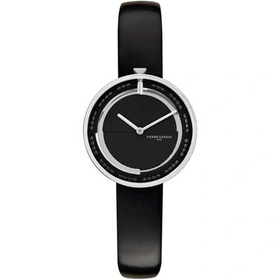 Pierre Cardin Quartz Leather Strap Watches In Black