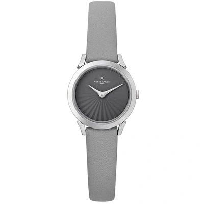 Pierre Cardin Quartz Leather Strap Watches In Silver