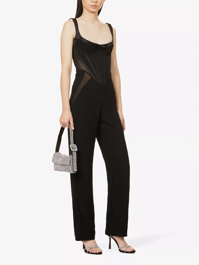 House Of Cb Mylene Corseted Woven Jumpsuit In Black