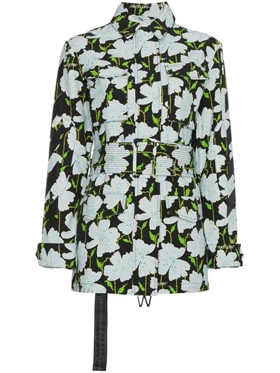Off-white Floral Military Jacket - Black